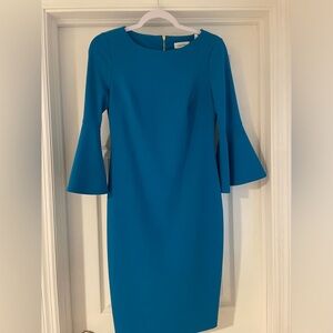 Calvin Klein 3/4 Bell Sleeve Sheath Dress